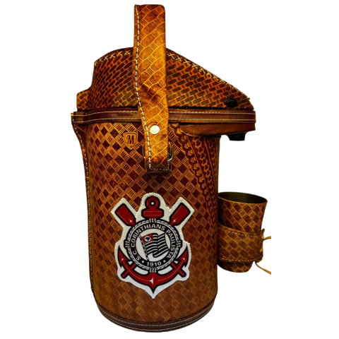 Garrafa Térmica Em Couro Modelo ( Corinthians ) - comprar online