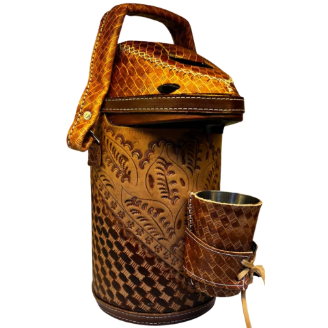 Garrafa Térmica Em Couro Modelo ( Nativa 80 ) - comprar online