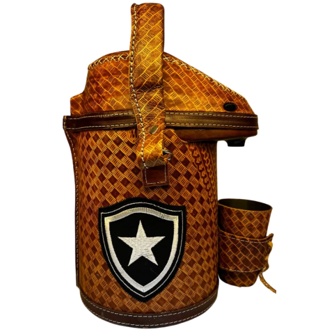 Garrafa Térmica Em Couro Modelo ( Botafogo ) - comprar online