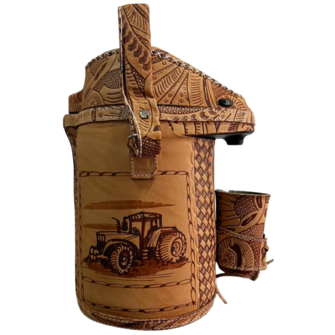 Garrafa Térmica Em Couro Modelo ( Trator 78 ) - comprar online