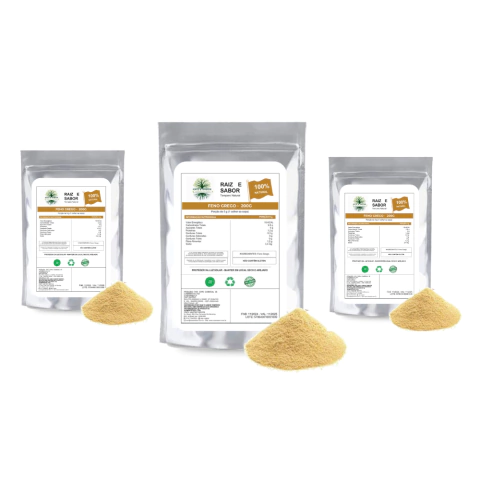 3x Feno Grego em pó 200g, Raiz e Sabor Tempero Natural