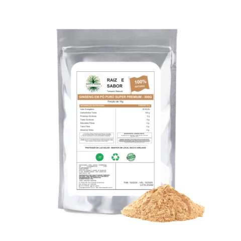 Ginseng em pó 500g: Energia e Vitalidade Natural