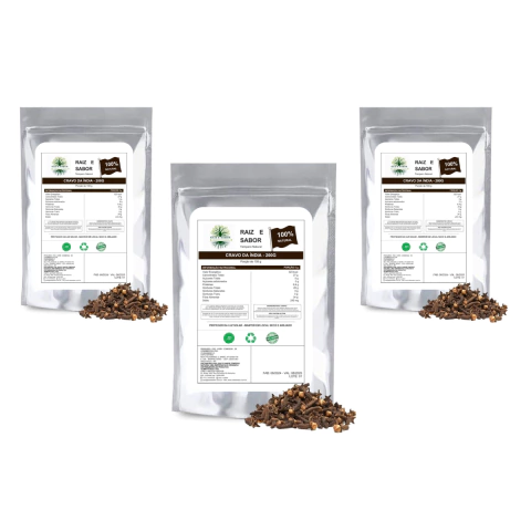 Cravo Da Índia Flor 200g Especiarias, Kit com 3 pacotes