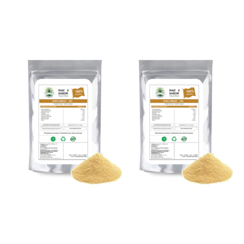 2x Feno Grego em pó 1kg, Raiz e Sabor Tempero Natural