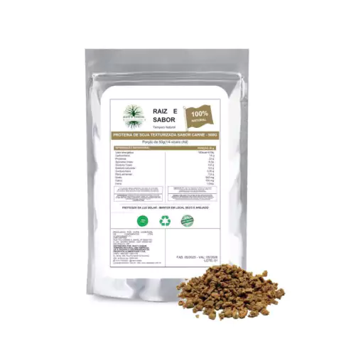 Proteína de Soja Texturizada Sabor Carne 500g - Raiz e Sabor