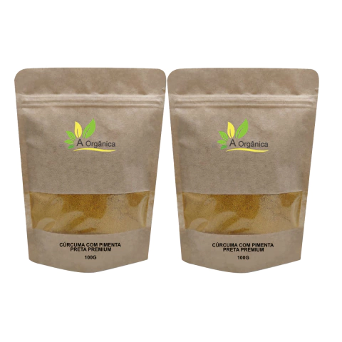 Kit 2 Cúrcuma Com Pimenta Preta em Pó Premium 100g