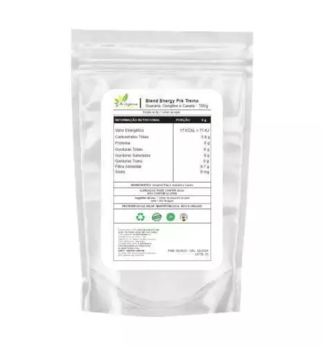Blend Energy Pré Treino - Guaraná, Gengibre e Canela 100g