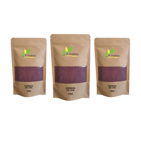 Kit 3 Farinha de Uva Rica em Fibras e Revesratrol 100g