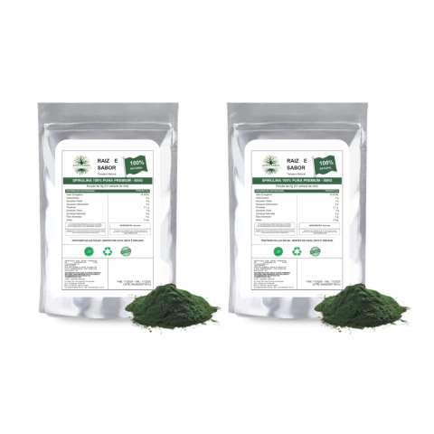 Spirulina em Pó 500g: Energia e Nutrição Completa, Kit com 2