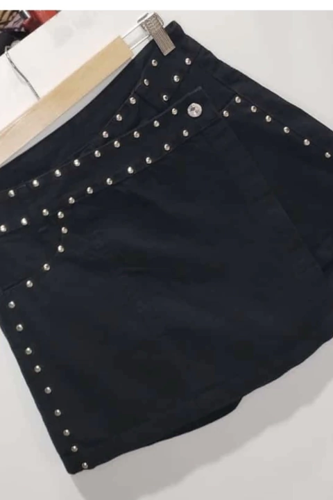 Pollera Short Jean con Tachas - comprar online