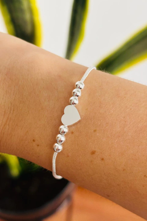 Pulsera Corazón y Bolitas - comprar online