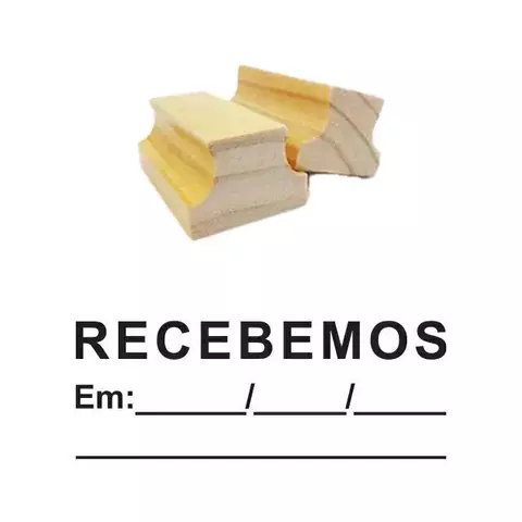 Carimbo Recebemos com Data e Assinatura - Base Madeira - comprar online
