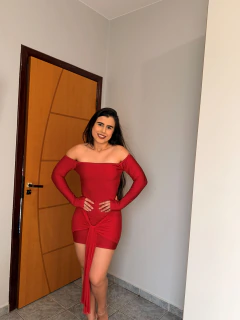 Imagem do Vestido Feminino Curto Tubinho Colado Manga Longa Tomara que Caia