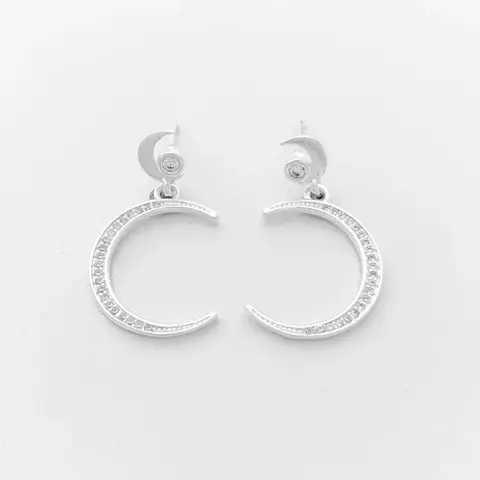 Brinco Meia Lua Cravejado de Zircônias