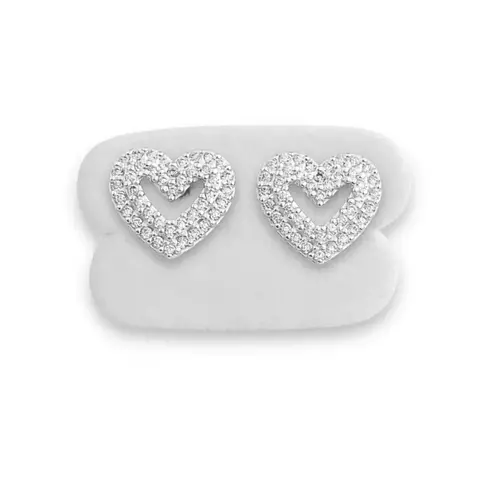 Brinco de Coração Cravejado com Zircônias
