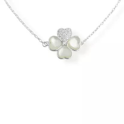 Pulseira com Trevo Petala Trabalhada em Zirconias