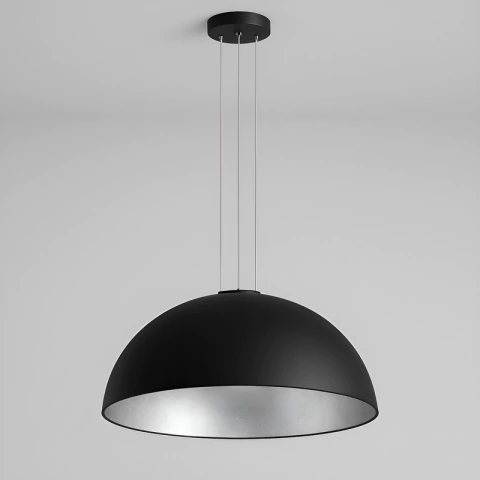 Lampara Colgante De Techo Resina Deco Moderna Mulmer - Negro Plata
