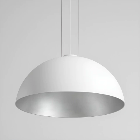Lampara Colgante De Techo Resina Deco Moderna Mulmer - Blanco Plata