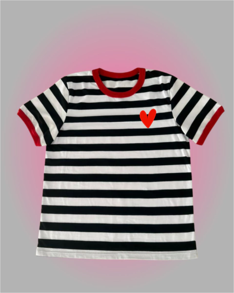 REMERA RAYADA CORAZÓN - comprar online