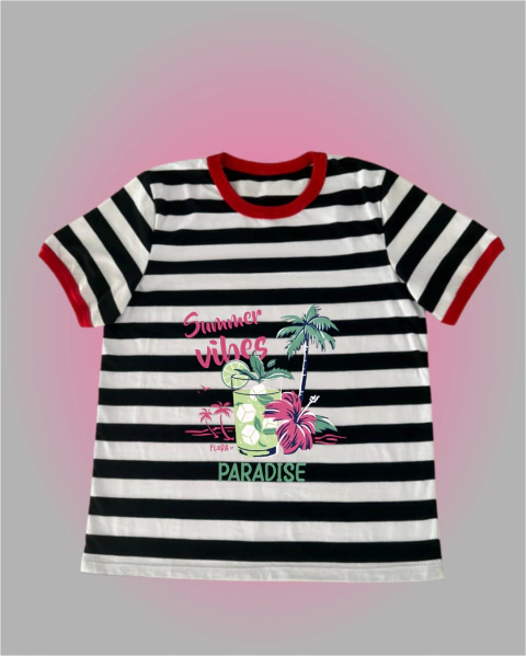 REMERA RAYADA SUMMER VIBES - comprar online