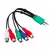 Cabo P1 +P2 x 5RCA fêmea 20 cm Kokay SKU 30233 - loja online