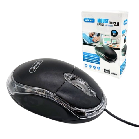 Mouse óptico USB Knup preto SKU 22957 - comprar online