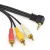 Cabo P2 stereo 3 rca 1 vídeo e dois áudio 1,8 metros 90° SKU 15758 na internet