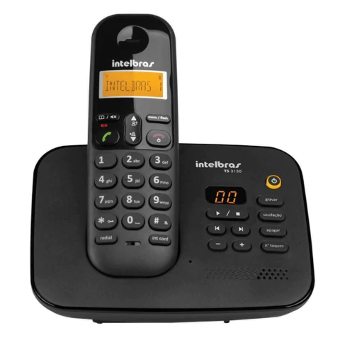 Telefone sem fio com secretária eletrônica TS3130 Intelbras Preto SKU 29816 - comprar online