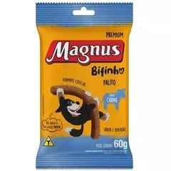 Petisco Magnus Bifinho Palito 60g Cães Sabor Carne