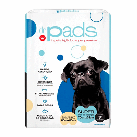 Tapete Higiênico Dr. Pads 80 × 60 cm Super Premium 7 Unidades– Alta Absorção - comprar online