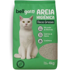 Areia Higiênica 4kg Bell Gato Flocos Grosso