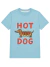 Camiseta infantil manga curta azul Hot Dog - frente