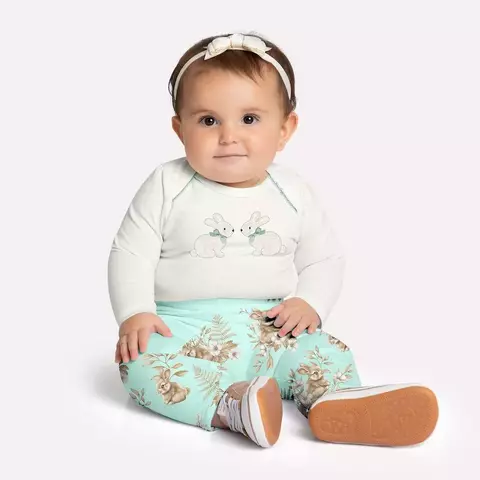 CONJUNTO BODY COM LEGGING BORDADO COELHOS LACINHO MILON - comprar online