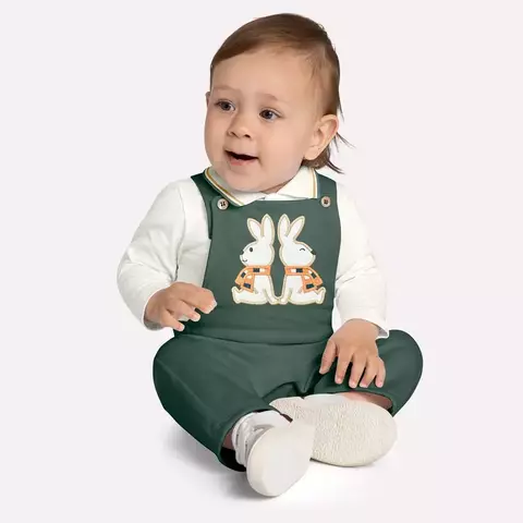 CONJUNTO BODY POLO COM MACACÃO COELHINHOS MILON - comprar online