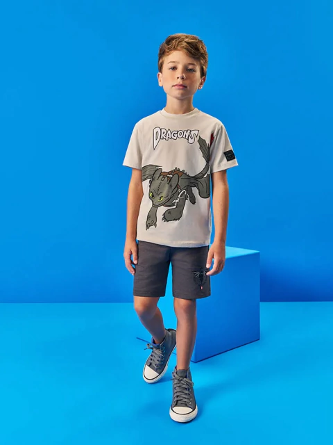 T-SHIRT BEGE DRAGÃO DIVERTTO - comprar online