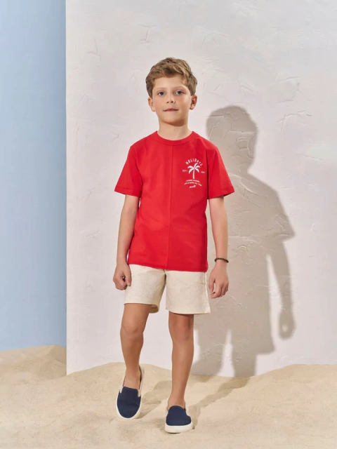 CONJUNTO TSHIRT E BERMUDA VERMELHO DIVERTTO - comprar online