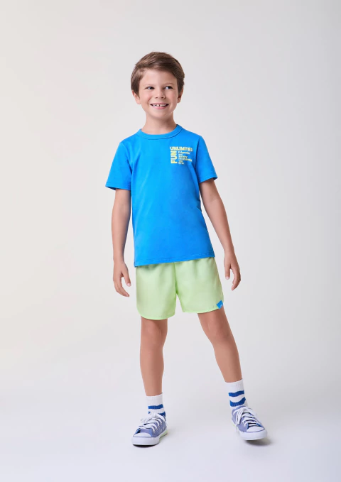 CONJUNTO BLUSA ESCRITOS E BERMDA BIMBI - comprar online