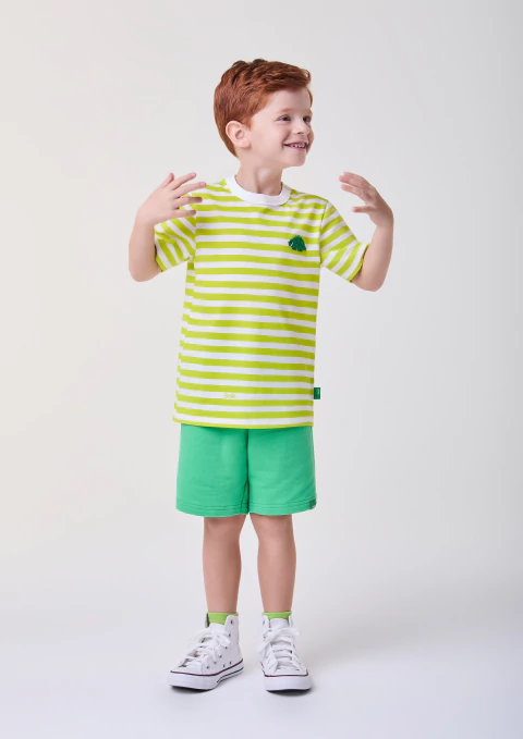 CONJUNTO BLUSA LISTRADA COM BERMUDA BIMBI - comprar online