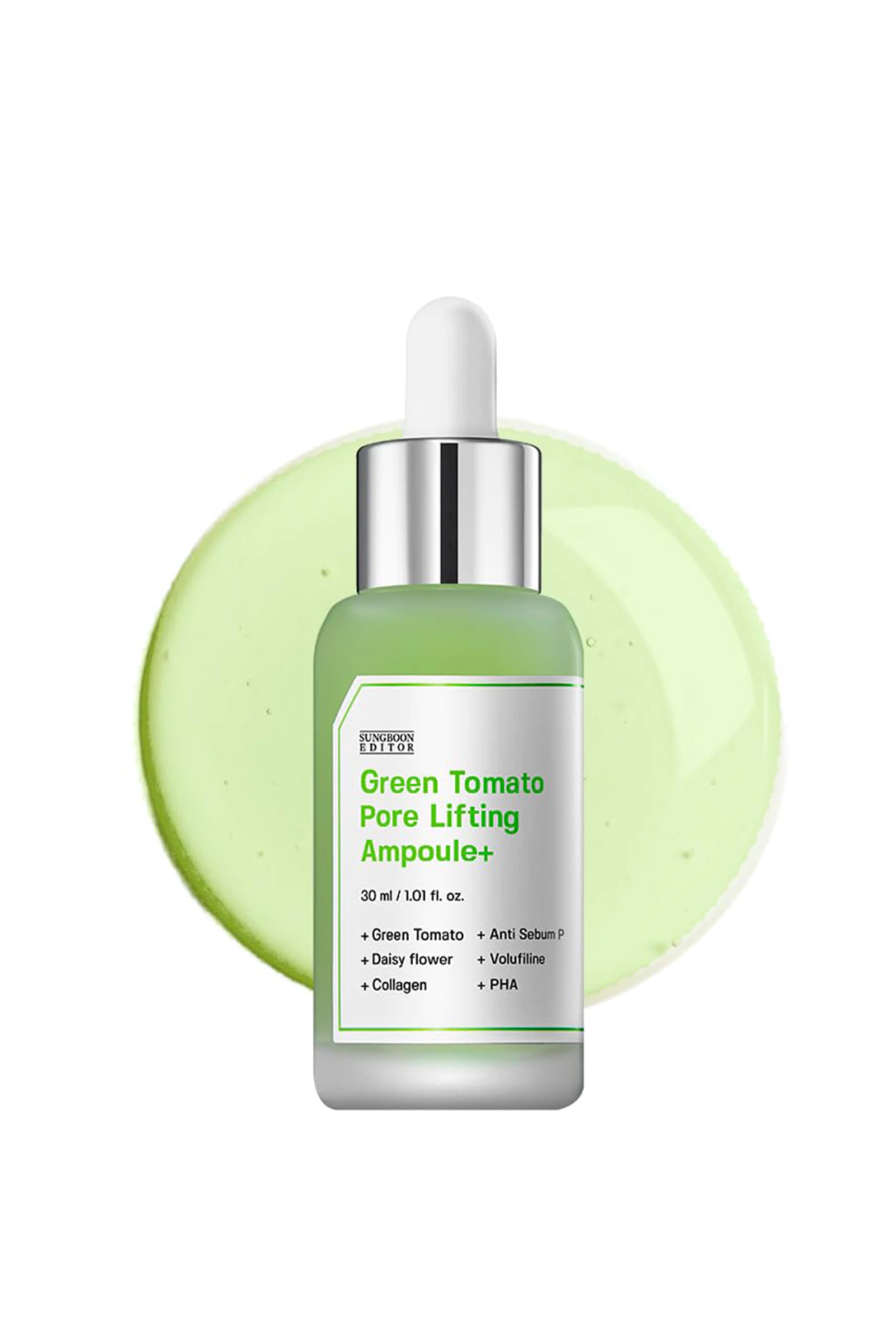 SUNGBOON EDITOR Green Tomato Pore Lifting Ampoule+ – Sérum Reafirmante Reductor de Poros con Niacinamida y Extracto de Tomate Verde 30 ml