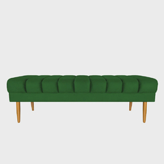 Kit Cabeceira Painel Solteiro + Banco Calçadeira Estofado Jade 90cm Suede Verde - - comprar online