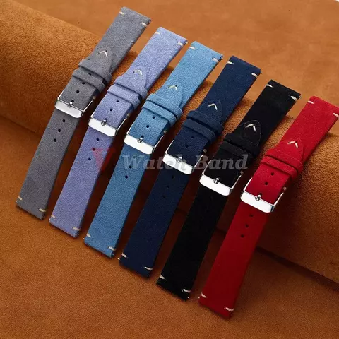 Pulseiras de relógio em couro de camurça