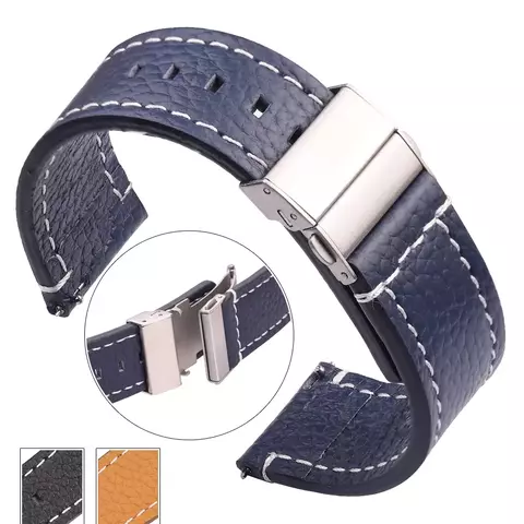 Pulseira de couro genuíno macia