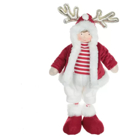 BONECO NATAL MENINO EM PE VERMELHO E BRANCO 34CM REF:79891001