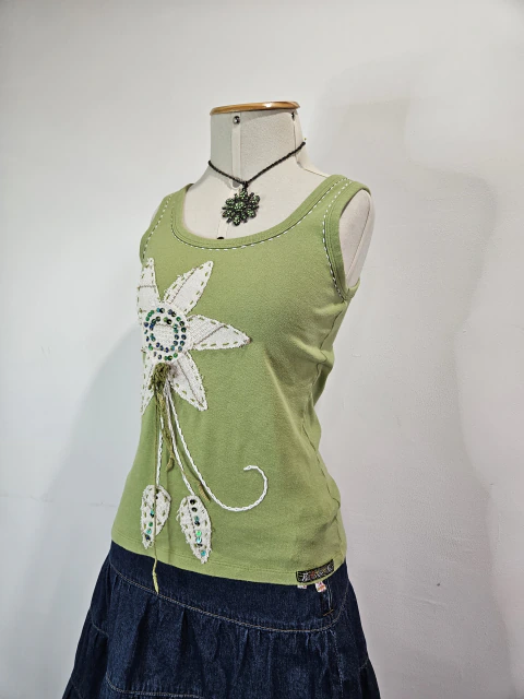 ⊹ ࣪ ˖ REGATA FLORAL VERDE U⋆˙⟡