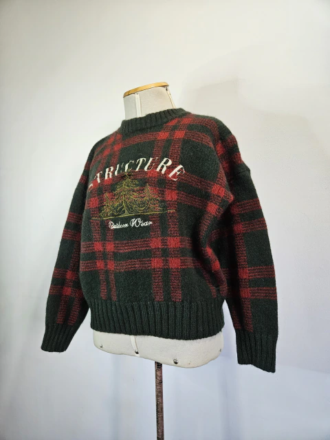 ⊹ ࣪ ˖TRICOT VINTAGE XADREZ G⋆˙⟡