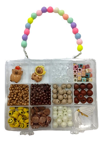 Mini Kit Mostacillas Capibara Valijita Pulsera Collar Bijou