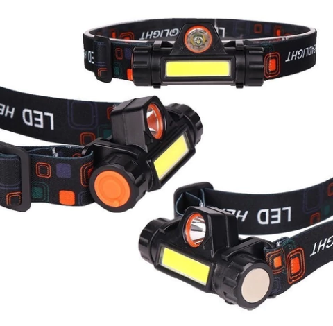 Linterna Mini Vincha Minera Usb Recargable 2 Luces Led Cob