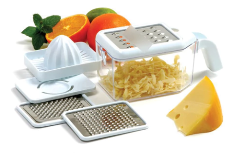 Multi Rallador Exprimidor Contenedor 600ml Manija