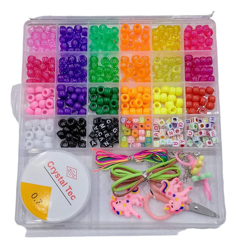 Kit Mostacillas Pulseras Bijouterie Estuche Tijera Letra 326