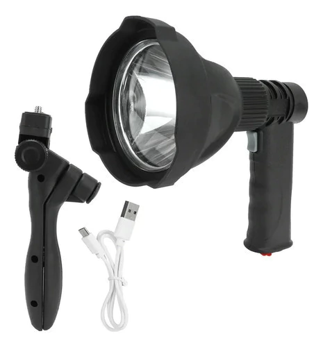 Linterna Pistola De Mano Con Tripode Recargable Usb